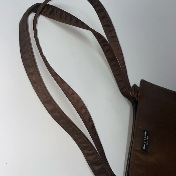 Kate Spade Brown Satiny Shoulder Bag Brown - Picture 10 of 12